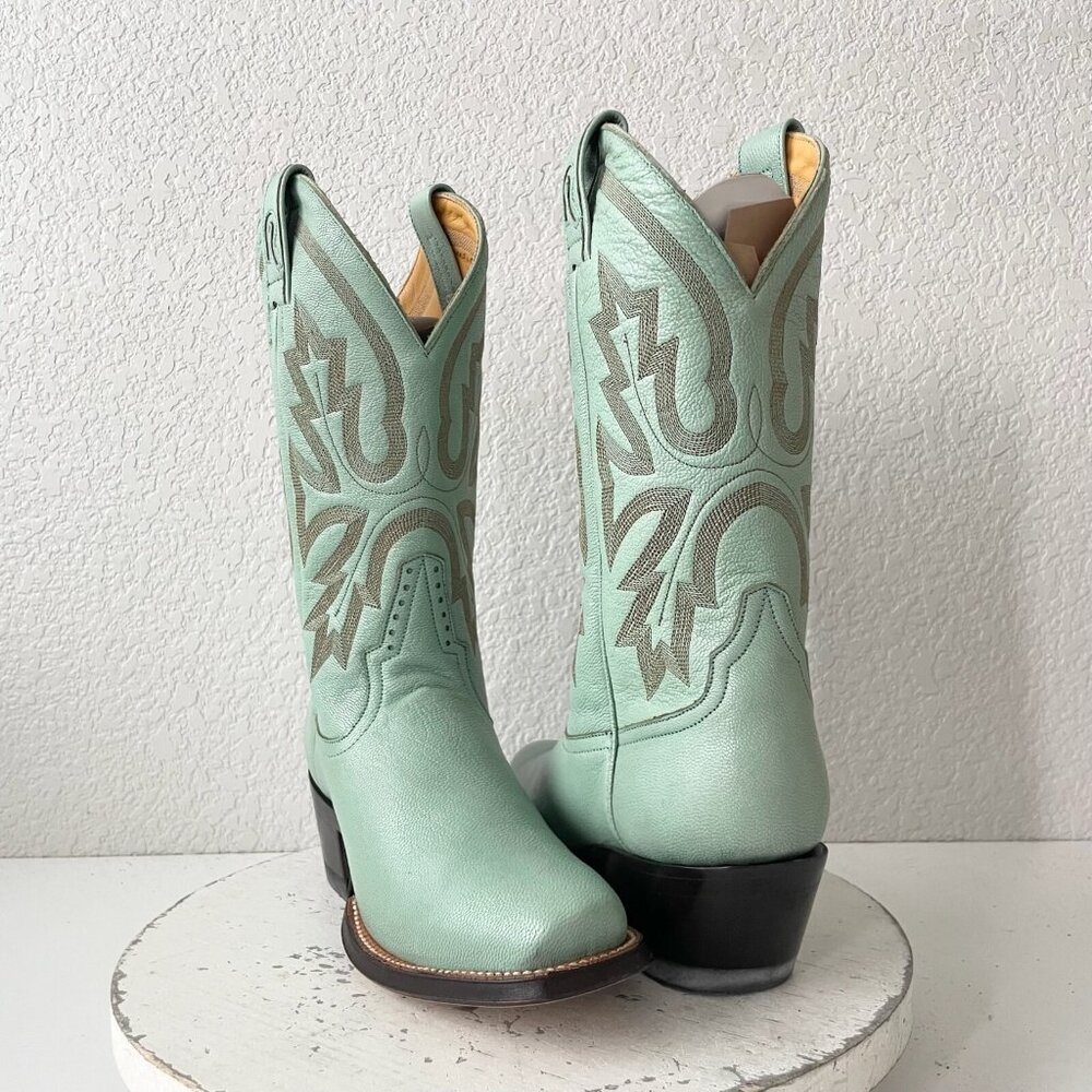 Rod Patrick Womens Cowboy Boots Western Cowgirl Turquoise Green Blunt Toe 8.5A